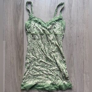 Y2K vintage Abercrombie green lace cami Floral Lace Tank xl  💚